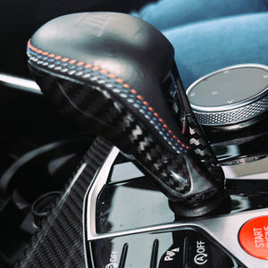 Dry Carbon Schaltknauf Blenden für BMW M2 G87 / M3 G80 G81 / M4 G82 G83 / M8 F91 F92 F93 / X3M F97 / X4M F98