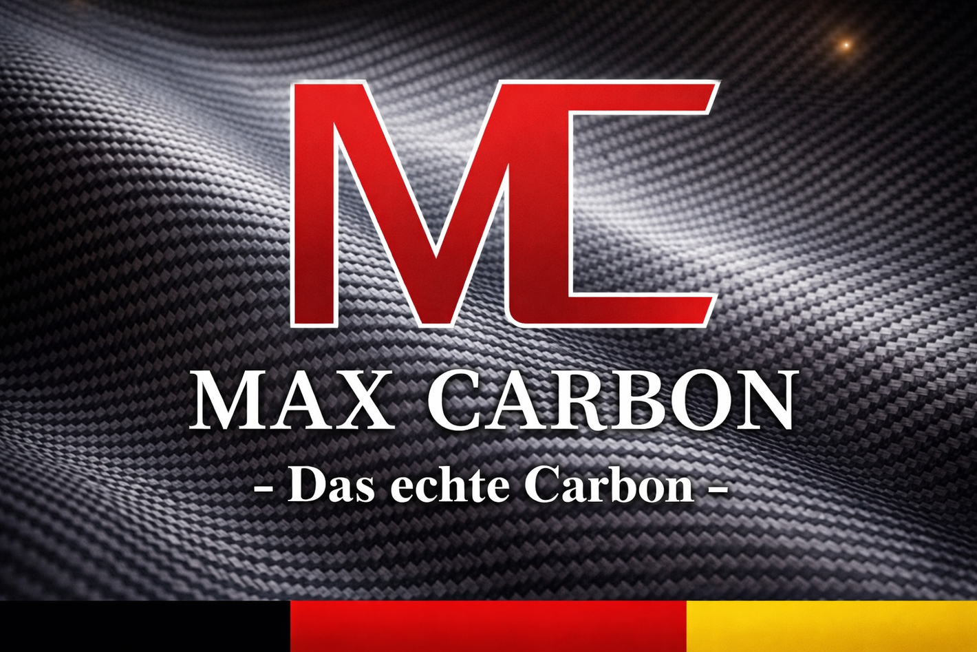 MAX CARBON LOGO Hochwertiges Textilbanner Blockout 1000 x 500 mm