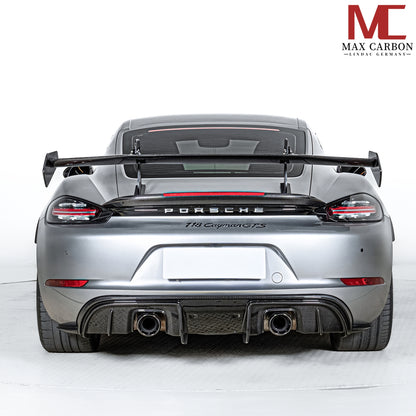 Dry Carbon Heckdiffusor RS Style mit Heckwinglet Flaps für Porsche Cayman & Boxster - 718 982