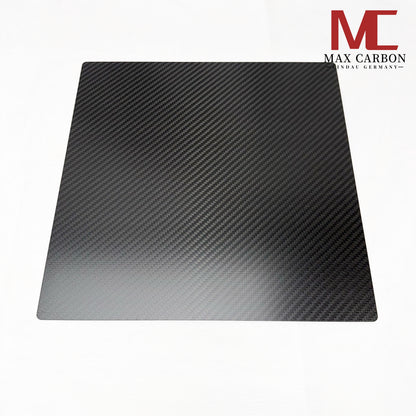 Dry Carbon Platte 1 mm – 30 x 30 cm – Autoklav-Qualität – Sichtcarbon – Für Auto Tuning Modellbau RC Drohne DIY – Glänzend – CFK Carbonplatte mit Gutachten